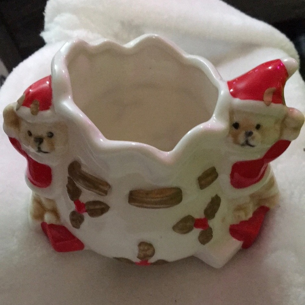 Festive Ceramic Santa Candy Dish